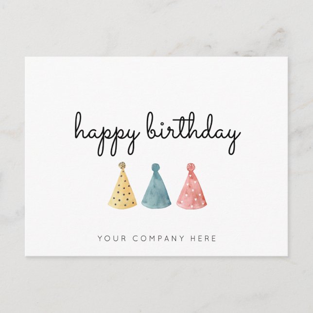 Colourful Business Watercolor Happy Birthday  Postcard (Front)