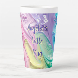 Colourful Buttercream Pastel Swirl (Personalise) Latte Mug