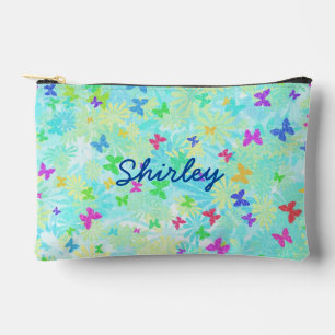 Colourful Butterflies and Daisies by Shirley Taylo Accessory Pouch