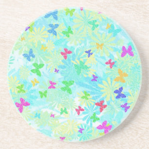 Colourful Butterflies and Daisies by Shirley Taylo Coaster