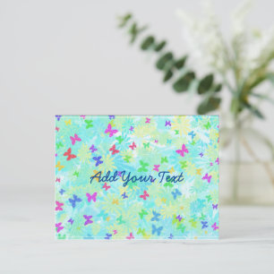 Colourful Butterflies and Daisies by Shirley Taylo Postcard