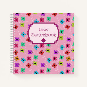 Colourful Butterflies and Dots  Notebook