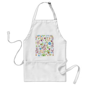 Colourful Butterflies And Flowers Pattern Standard Apron