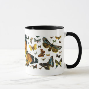 Colourful Butterflies Antiquarian Image Bookmark Mug