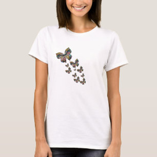 Colourful Butterflies   Artistic Boho Flying TShir T-Shirt