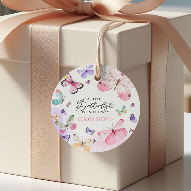 Colourful Butterflies Baby Shower Favour Tags (Creator Uploaded)