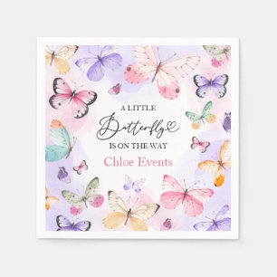 Colourful Butterflies Baby Shower Napkin