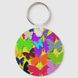 Colourful Butterflies Basic Keychain
