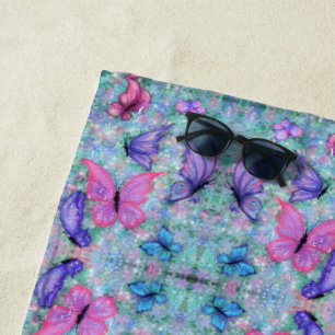 Colourful Butterflies Beach Towel
