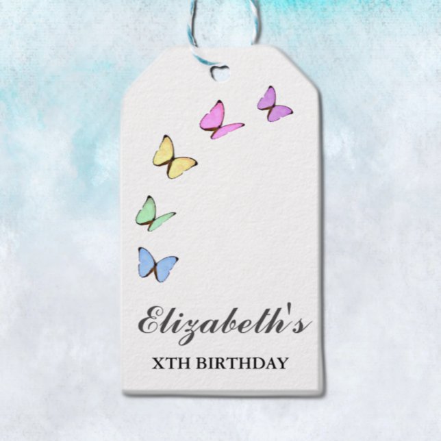 Colourful Butterflies Birthday Gift Tags (Creator Uploaded)