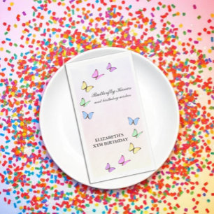 Colourful Butterflies Birthday Napkin