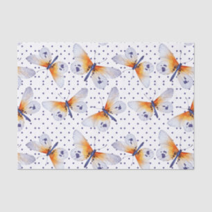 Colourful Butterflies Blue Polka Dots Tissue Paper