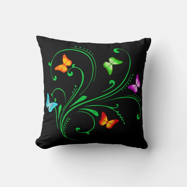 Colourful butterflies cushion (Front)