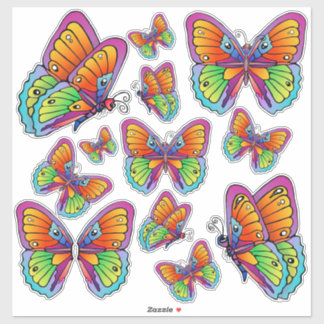 Colourful Butterflies Custom-Cut Vinyl Sticker