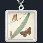 Colourful Butterflies Fluttering Around a Leaf Silver Plated Necklace<br><div class="desc">An uncluttered print of two colourful butterflies fluttering around a leaf. While the piece is simple it is dazzling in its beauty. Give this as a gift to a loved one,  or spoil yourself!</div>