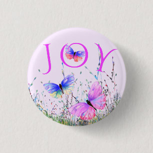 Colourful Butterflies Flying Button Spring Joy