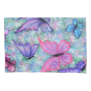 Colourful Butterflies Flying Pillow Case Spring