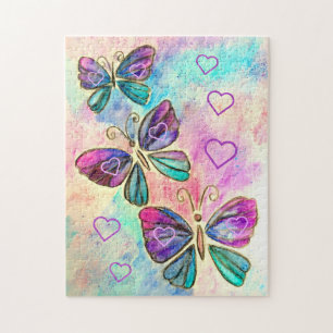 Colourful Butterflies Flying Puzzle Painting
