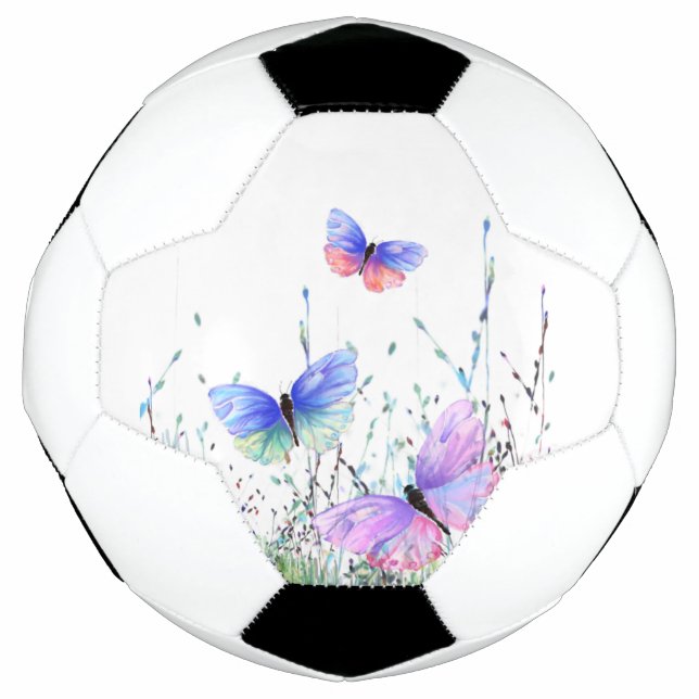 Colourful Butterflies Flying Soccer Ball Spring Jo (Front)