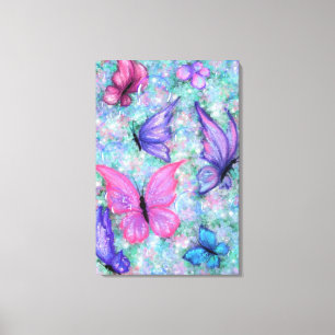 Colourful Butterflies Flying - Spring Canvas Print