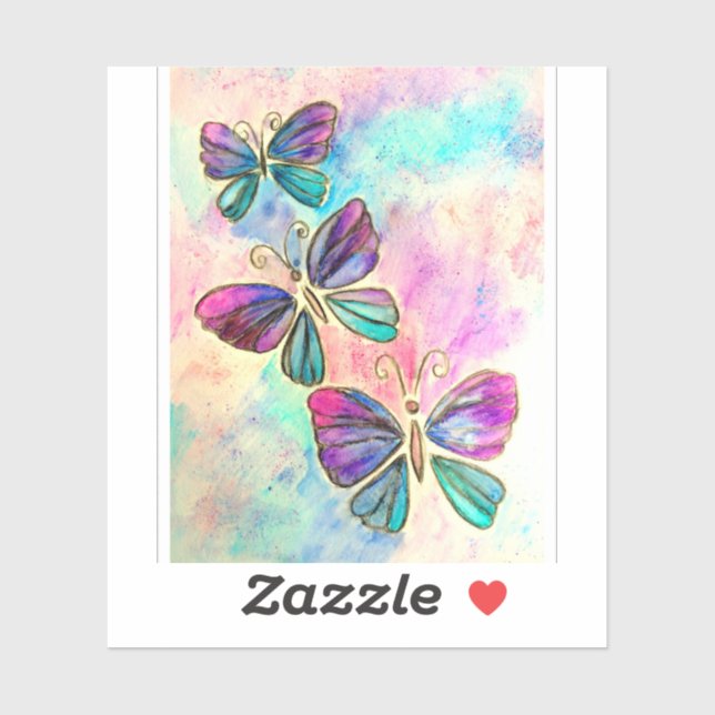 Colourful Butterflies Flying - Spring - Watercolor (Sheet)