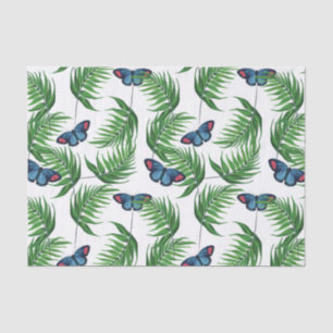 Colourful Butterflies &Green Leafs Pattern Tissue Paper