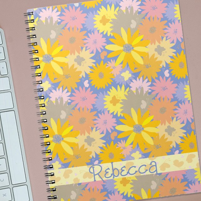 Colourful Butterflies in the Flowers Personalised Notebook (Creator Uploaded)
