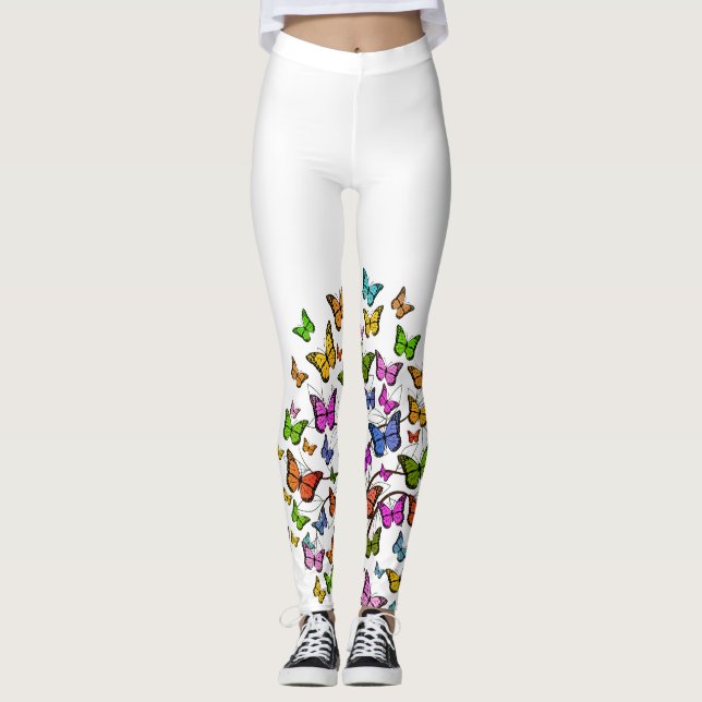 Colourful Butterflies Leggings (Front)