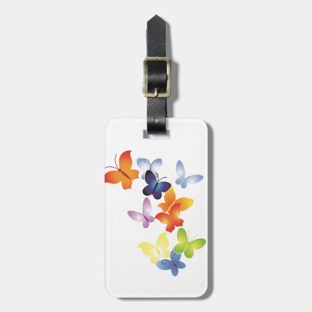 Colourful ButterFlies Luggage Tag (Front Vertical)