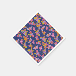 colourful butterflies napkin
