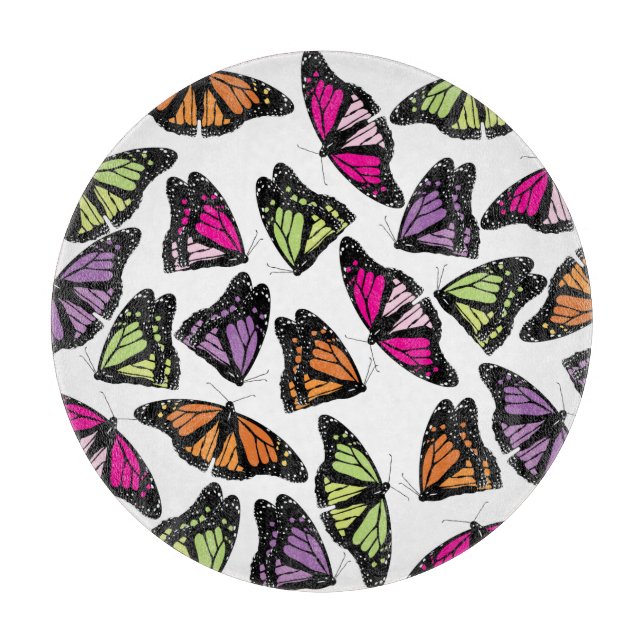 Colourful Butterflies Pattern Cutting Board (Front)