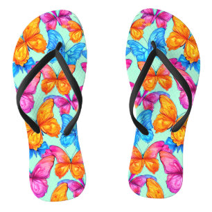 Colourful Butterflies Pattern Flip Flops