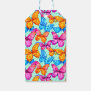 Colourful Butterflies Pattern Gift Tags