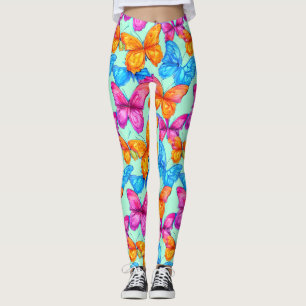 Colourful Butterflies Pattern   Leggings