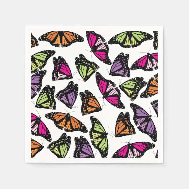 Colourful Butterflies Pattern Napkin (Front)