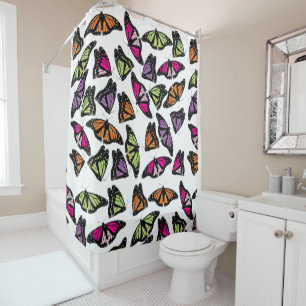 Colourful Butterflies Pattern Shower Curtain