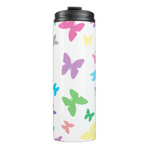 Colourful butterflies pattern thermal tumbler