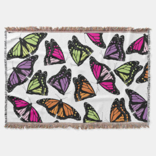 Colourful Butterflies Pattern Throw Blanket