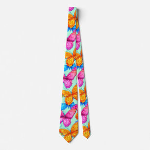 Colourful Butterflies Pattern  Tie