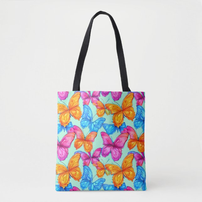 Colourful Butterflies Pattern  Tote Bag (Front)