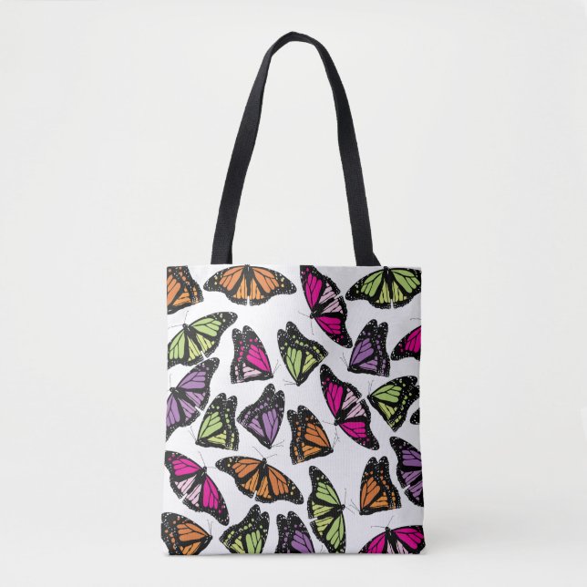Colourful Butterflies Pattern Tote Bag (Front)