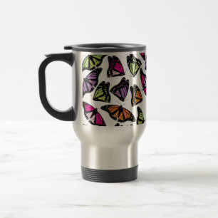 Colourful Butterflies Pattern Travel Mug