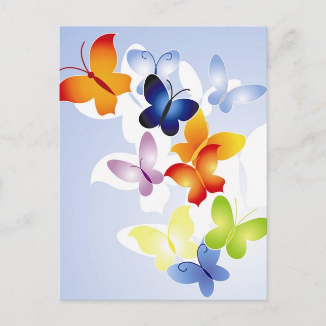 Colourful Butterflies Postcard (Front)