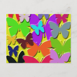 Colourful Butterflies Postcard