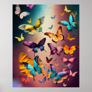 Colourful Butterflies Poster