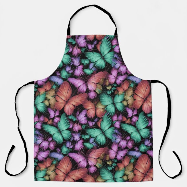 Colourful Butterflies Print Apron (Front)