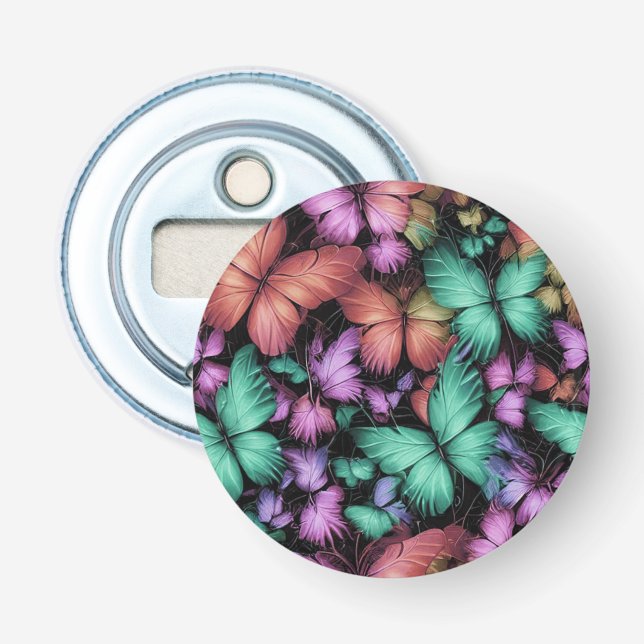 Colourful Butterflies Print Bottle Opener (Front)