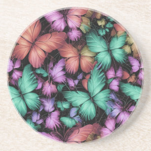 Colourful Butterflies Print Coaster