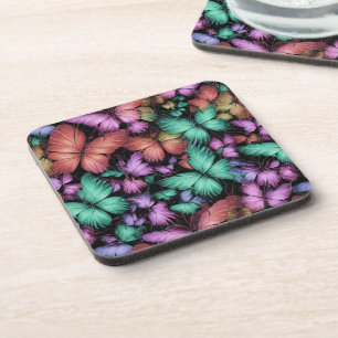Colourful Butterflies Print Coaster