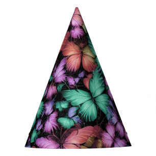 Colourful Butterflies Print Party Hat
